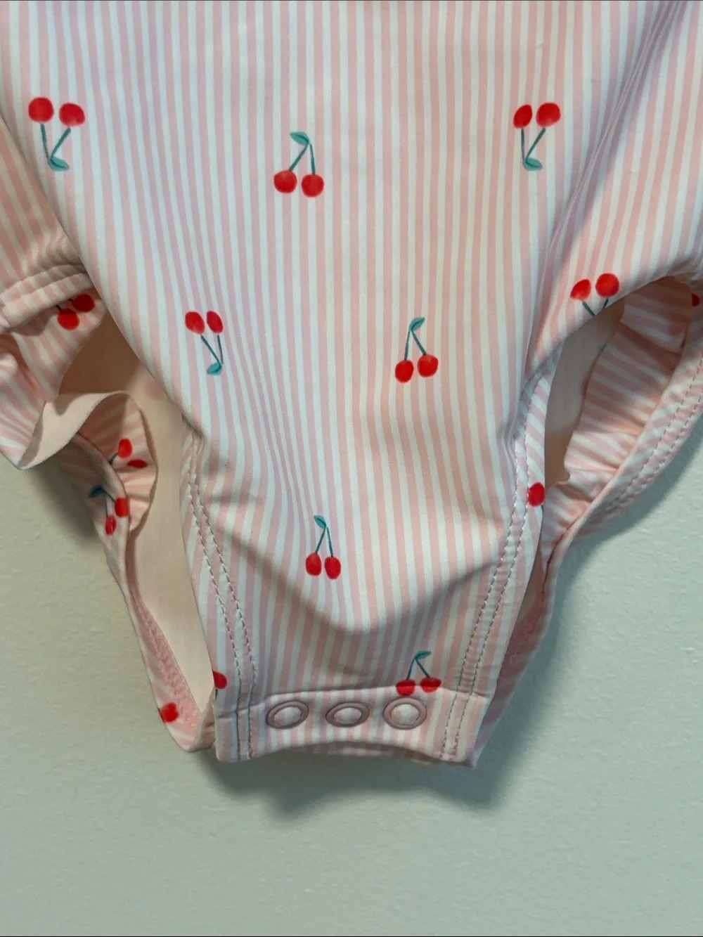 ⭐ 3 for $15 Carter's Pink Striped Long-Sleeve Cherry Rash Guard One-Piece